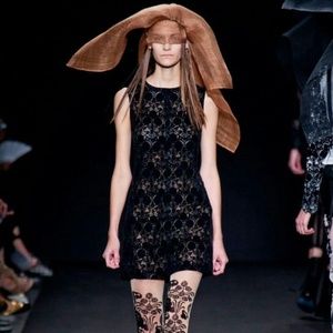 ANN DEMEULEMEESTER • SS14 Black Velvet Lace Dress